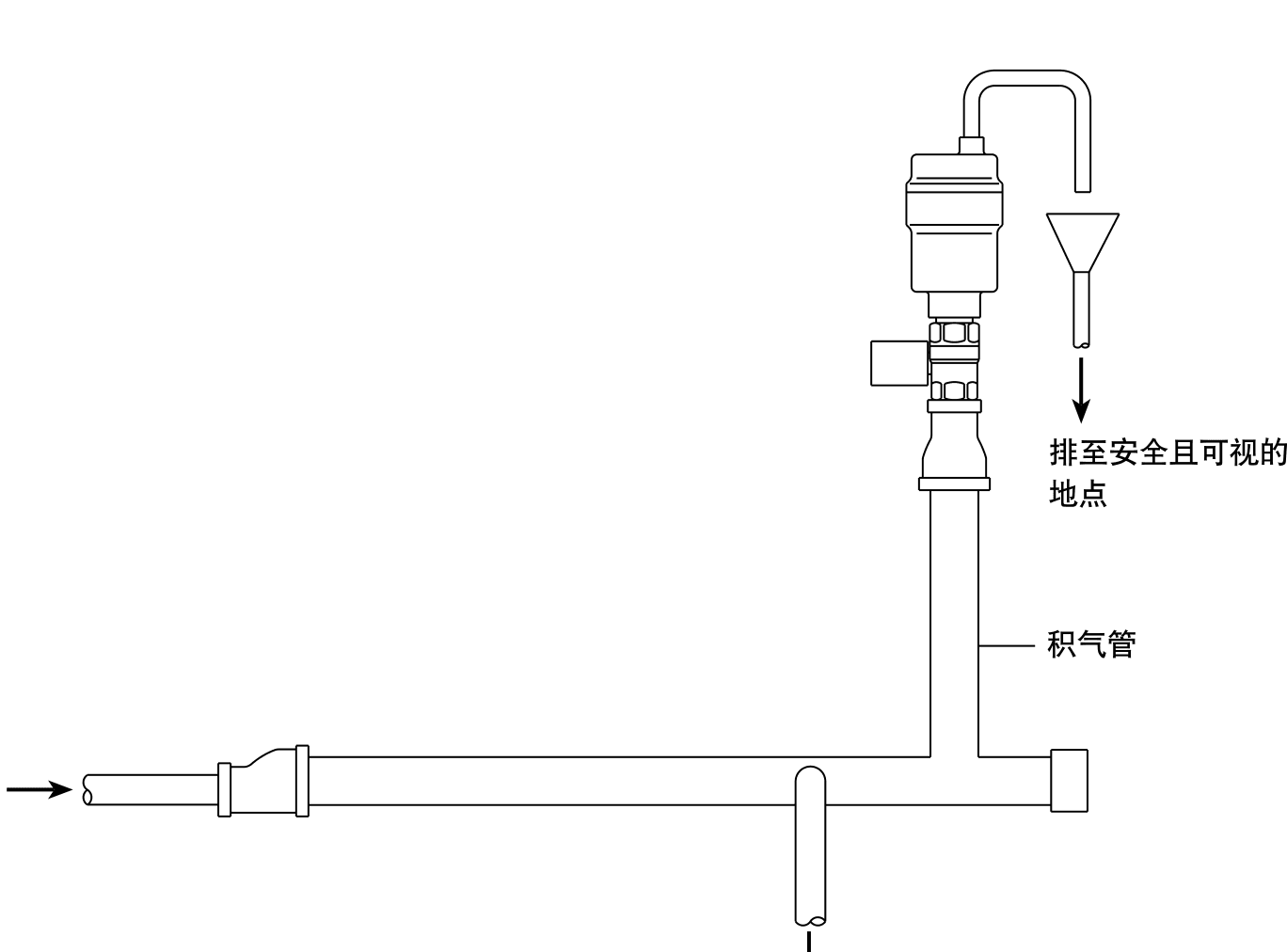 AE30 自动排空气阀典型安装示意图