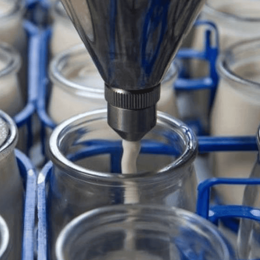 Dairy milk being poured